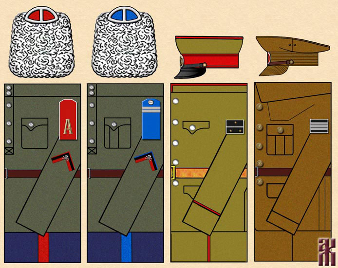Uniforms of Annenkov's cavalry and adminstration units