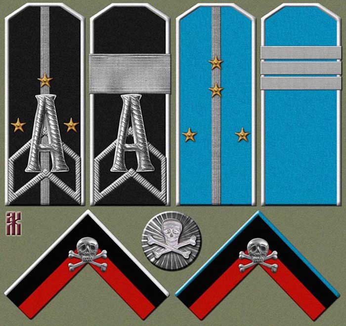 Insgnia of Annenkov's Black Hussars and Blue Lancers