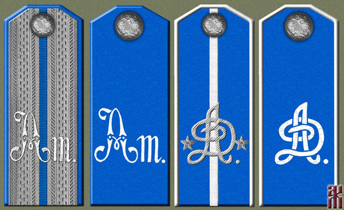 Shoulder-boards of the 'Ataman' units of the Orenburg Cossack Host in the Russian Civil War