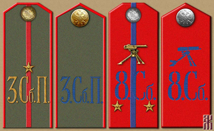 Shoulder-boards of 3rd Siberian Cossack Division in the Russian Civil War