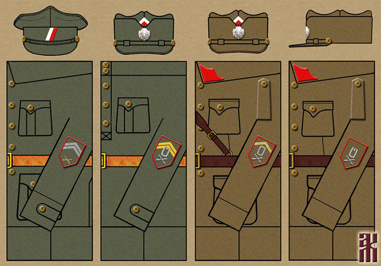 Unifomrms of the crews of armoured trains of the Czech Legion in the Russian Civil War