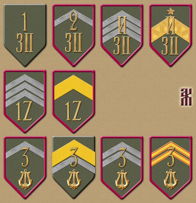 Sleeve badges of rifle regiments of the Czech Legion in the Russian Civil War