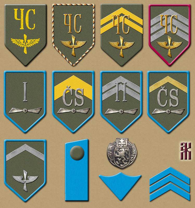 Insignia of the Czechoslovak Army's aviation units in the Russian Civil War