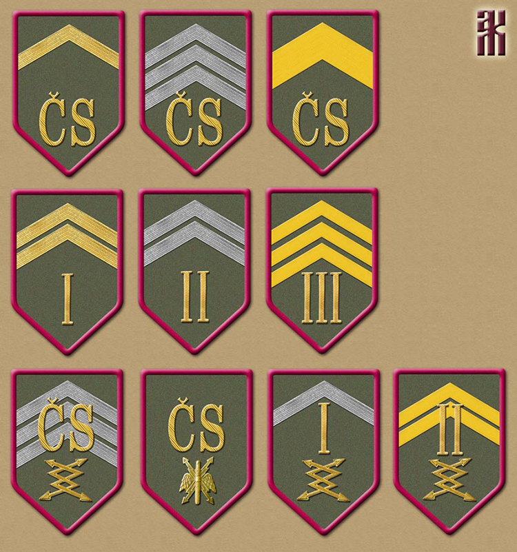 Insignia of army, corps and divisional HQs of the Czech Legion in the Russian Civil War