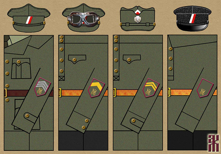 Uniforms of the Independent Motor Company at the HQ of the Czechoslovak Corps in the RCW