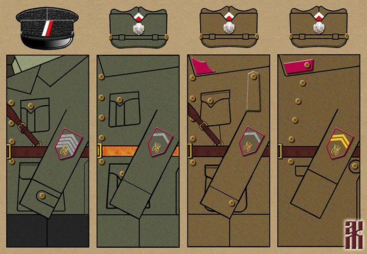 Uniforms of the Independent Motor Company at the HQ of the Czechoslovak Corps in the RCW