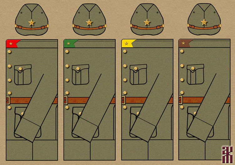 Uniforms of Russian soliders in Japanese Manchukuo