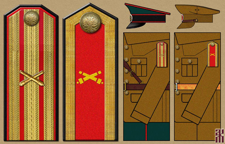 uniforms of the staff and students of the 1st Artillery School in Omsk
