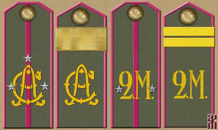 Shoulder-boards of the 1st and 2nd Manchurian Rifle Regiments 1920