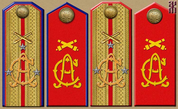 Shoulder-boards of the artillery of the 1st Ataman Semenov Composite Manchurian Division