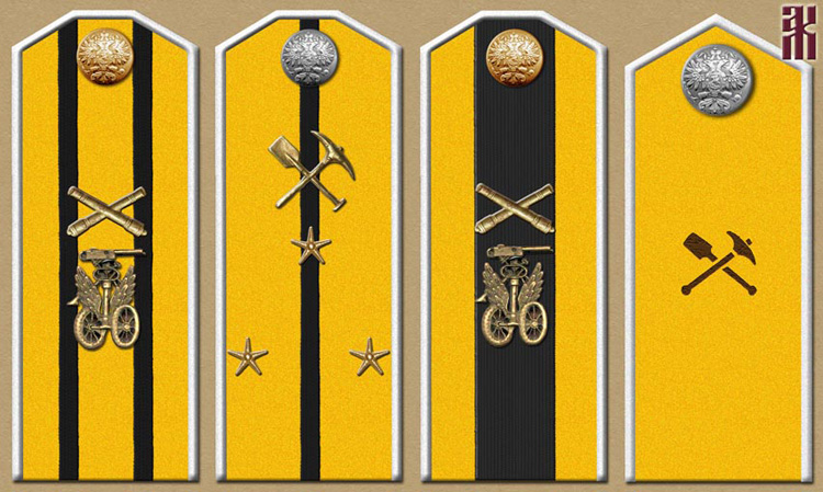 Shoulder-boards of technical units of the Special Manchurian Detachment