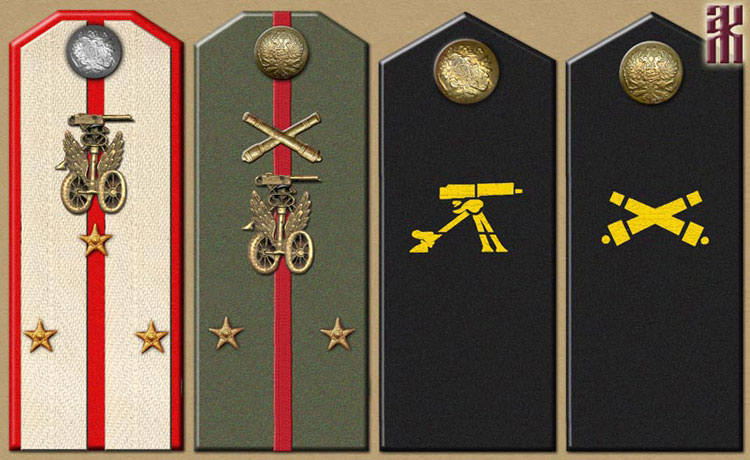 Shoulder-boards of armoured units in the Russian Civil War