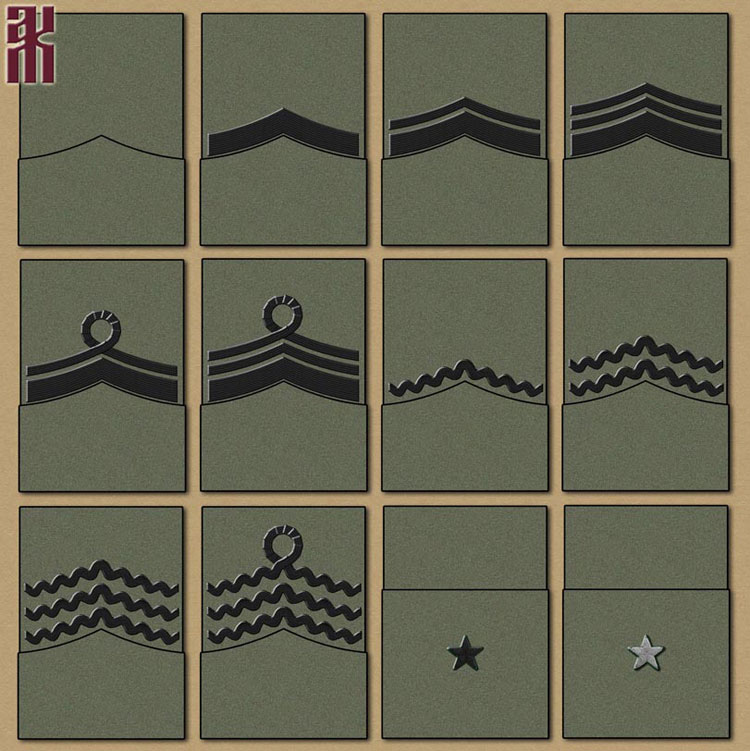 Rank markings of Royal Italian Army in the Russian Civil War