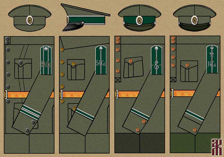 uniform for the 14th Siberian Rifle Division in the Russian Civil War