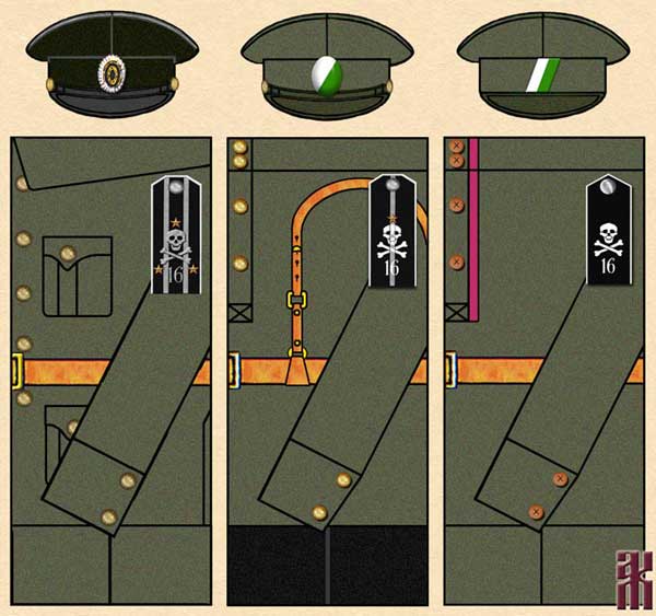 uniforms of the 16th Ishim Rifle Siberian Regiment in the Russian Civil War