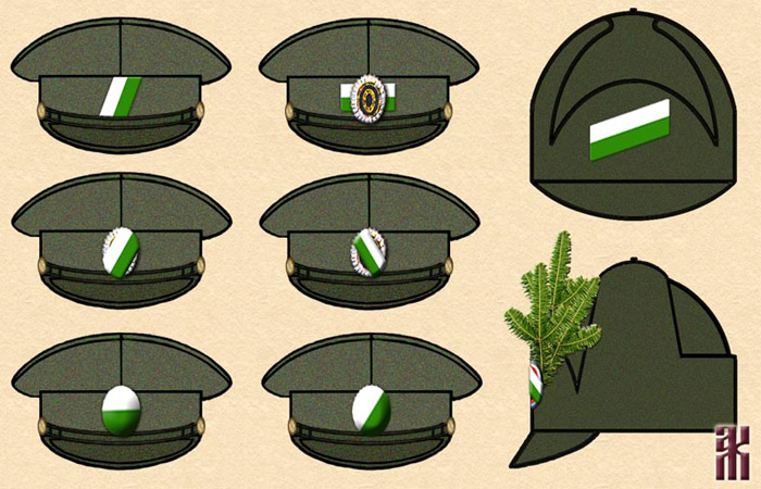 Hats of the 1st Siberian Rifle Division in the Russian Civil War