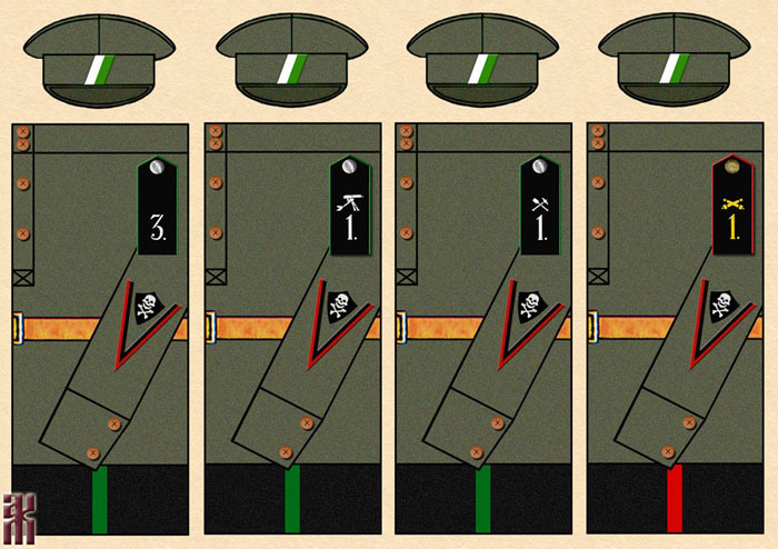 Shoulder-boards of the 1st Independent Siberian Shock Division / Brigade Russian Civil War