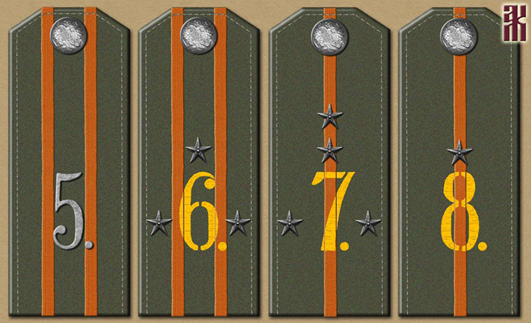 Shoulder-boards of the 2nd Syzran Rifle Division in the Russian Civil War