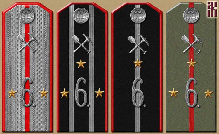 Shoulder-boards of the 6th Urals Mountain Rifle Division