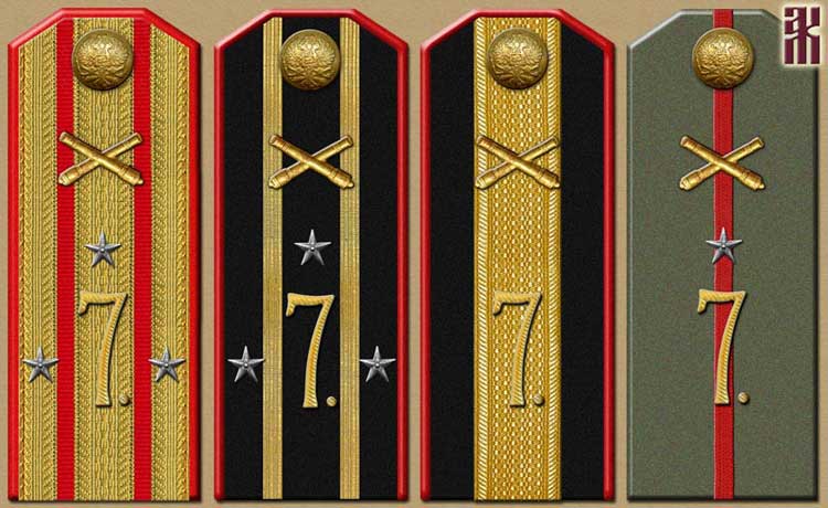 Shoulder-boards of the 7th Urals Mountain Rifle Division in the Russian Civil War