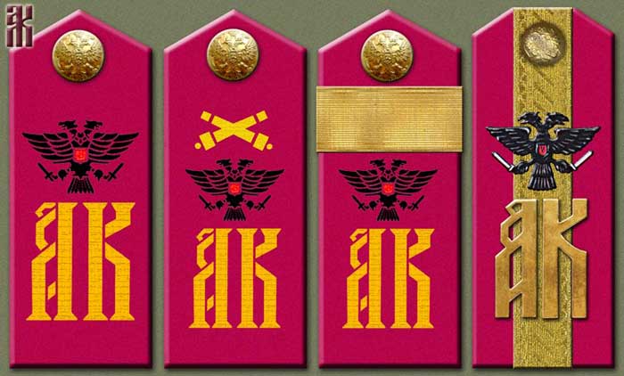 shoulder-boards of the 8th Kama Admiral Kolchak Rifle Division