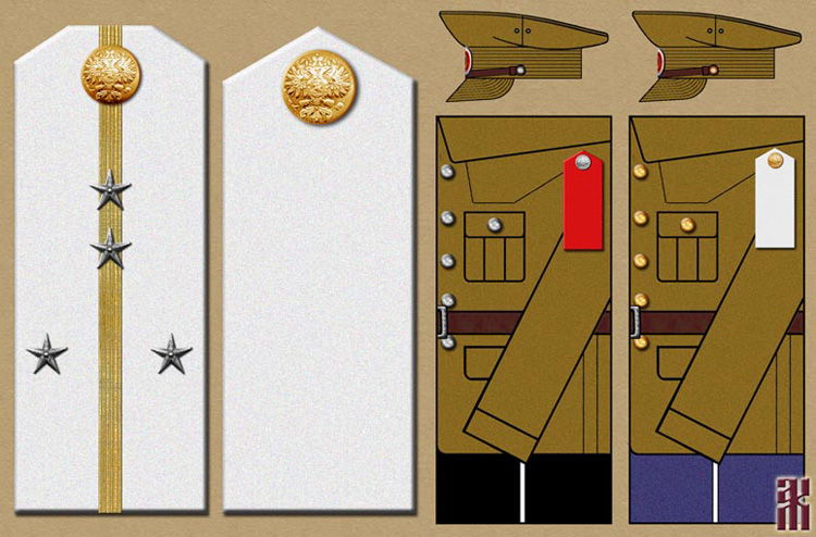 Alternative shoulder-boards and uniforms of the Volga Dragoon Regiment in the Russian Civil War