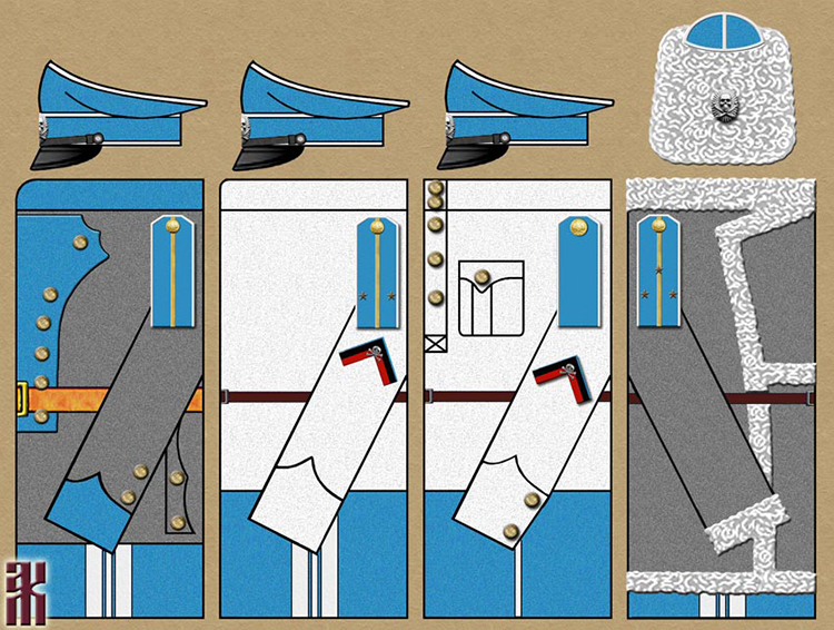 Uniforms of the Barnaul Regiment, the Blue Lancers in the Russian Civil War