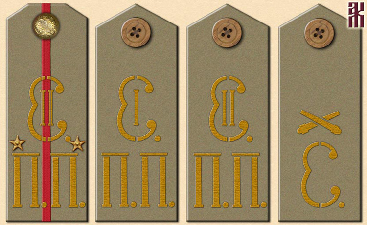 Shoulder-boards of the jaeger units of the Ataman Krasilnikov Independent Jaeger Brigade