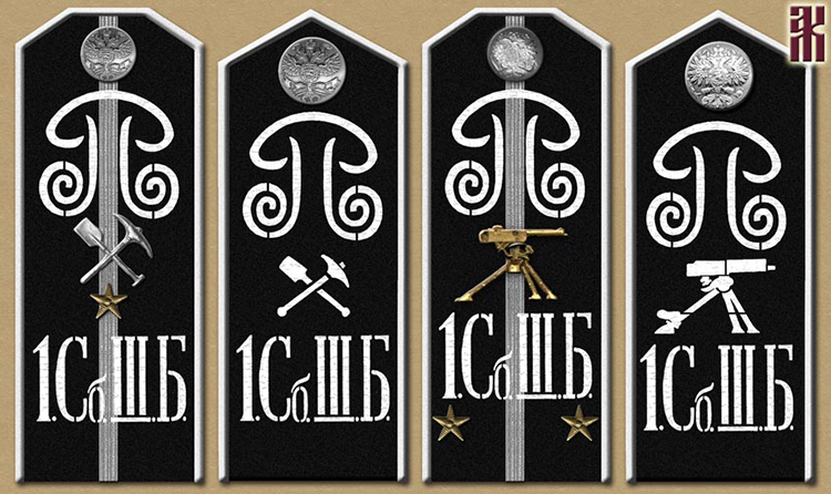 Uniforms of the technical units of the 1st Siberian Assault Brigade Russian Civil War