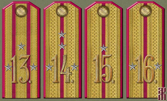 Shoulder-boards the 4th Ufa General Kornilov Rifle Division, Siberia 1919