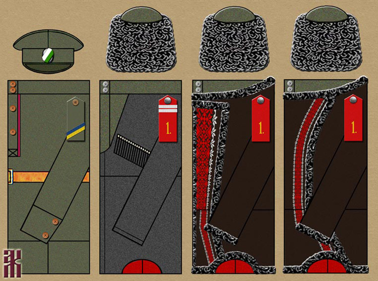 uniforms of the 1st Hetman Sahaydachnyy Rifle Regiment in the Russian Civil War