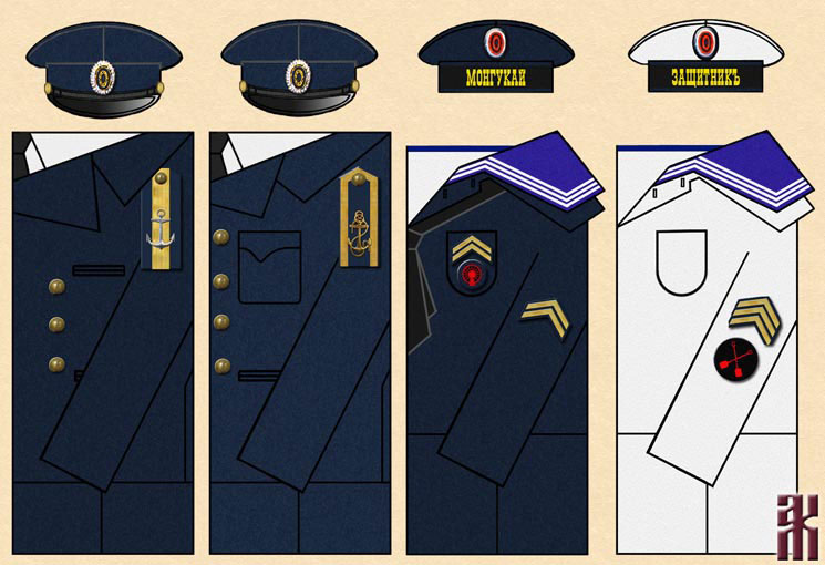 designs for naval NCOs and lower ranks in Eastern Russia