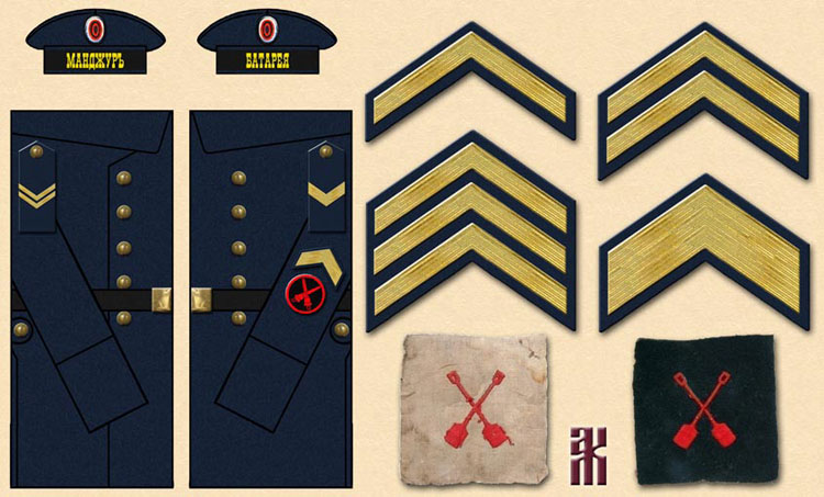 designs for naval NCOs and lower ranks in Eastern Russia