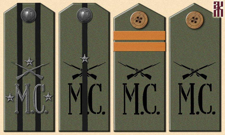 Shoulder-boards of the Independent Brigade of Naval Rifles in the Russian Civil War