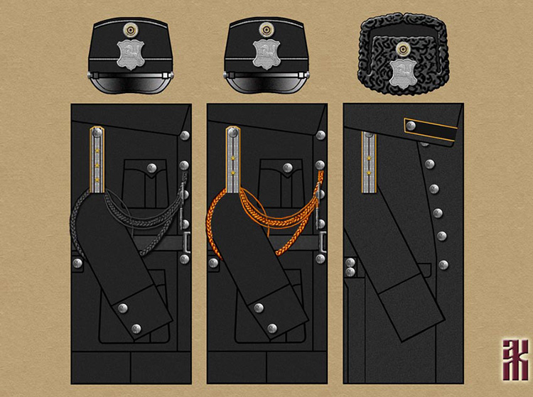 proposed uniform of Omsk city policemen 1918-1919