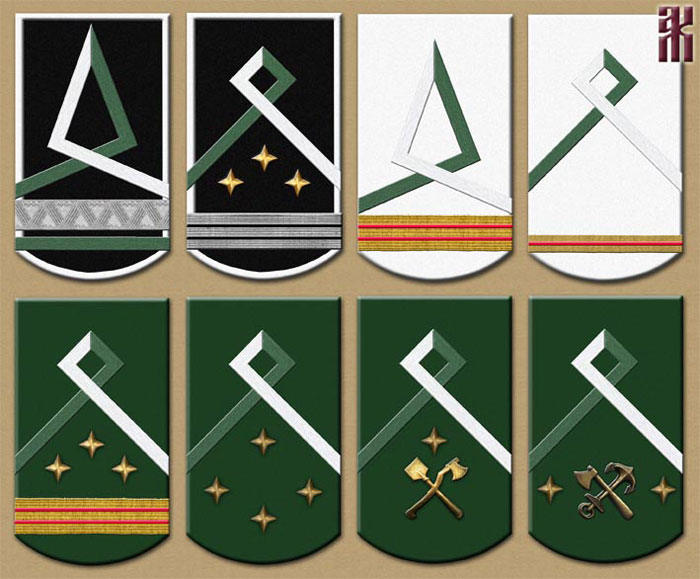 initial sleeve insignia of Siberian Army HQs and technical units in the Russian Civil War