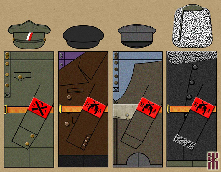 uniforms worn by other soldiers of the Votkinsk People's Army