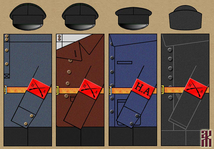 uniforms worn by former factory workers in the Izhevsk People's Army