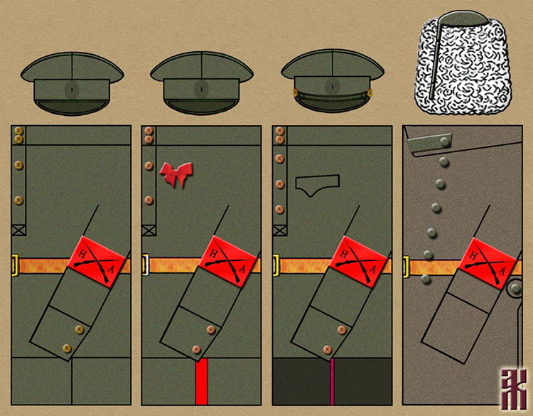 uniforms worn by former WWI front-line soldiers in the Izhevsk People's Army