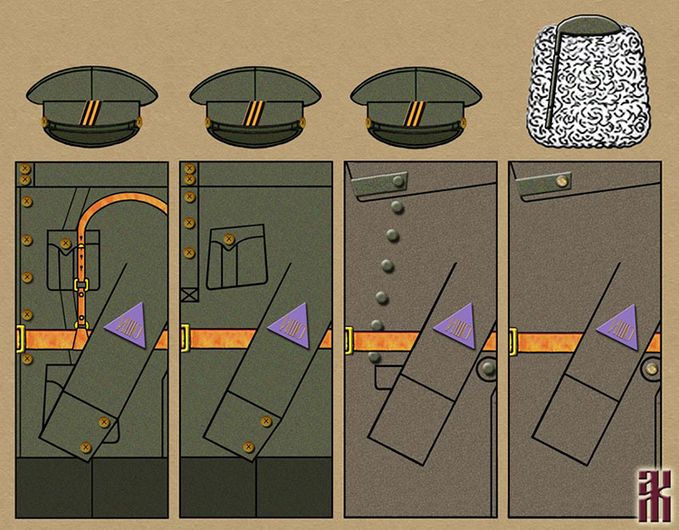 Uniforms of the HQ escort of the Commander-in-Chief of the Prikama People's Army