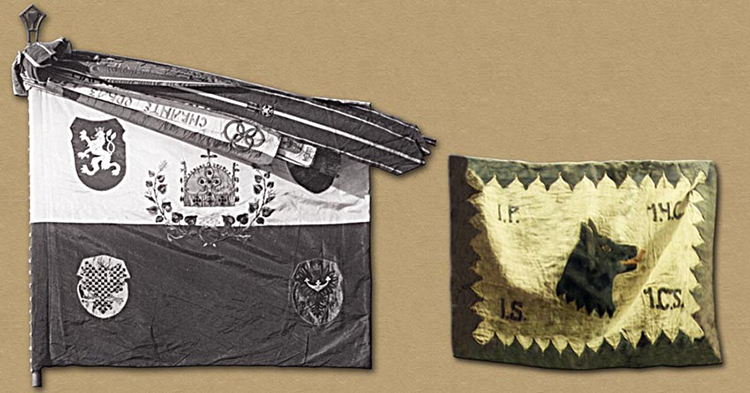 Banner and company pennon of the Czech Legion 1st Regiment