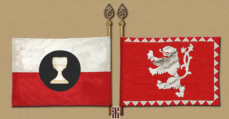 reconstructed flag of the Czech Legion 2nd Regiment