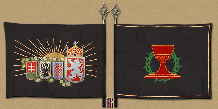 Reconstruction of the Czech Legion 3rd Regiment flag