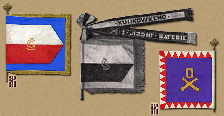 Czech Legion horse artillery and armoured train flags